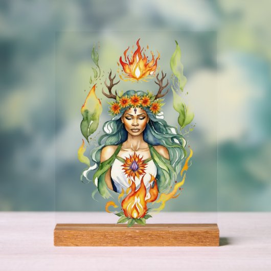 Beltane Fire Summer Goddess Floral Sabbat Altar Acrylschild (Neutral)
