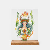 Beltane Fire Summer Goddess Floral Sabbat Altar Acrylschild (Vorderseite)