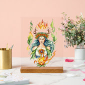 Beltane Fire Summer Goddess Floral Sabbat Altar Acrylschild (Hochzeit)