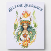 Beltane Fire Summer Goddess Floral Sabbat Altar Fotoplatte (Vorderseite)