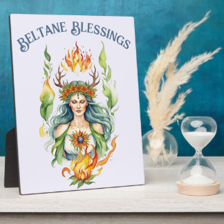 Beltane Fire Summer Goddess Floral Sabbat Altar Fotoplatte