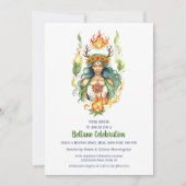 Beltane Fire Summer Goddess Floral Sabbat Party Einladung (Vorderseite)
