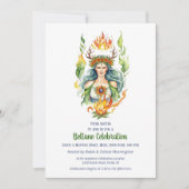 Beltane Fire Summer Goddess Floral Sabbat Party Einladung (Vorderseite)