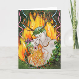 Beltane God & Goddess Wicca Feiertagskarte