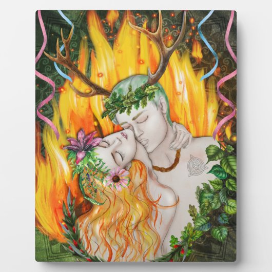 Beltane Gott & Göttin | Wicca Altar-Foto Fotoplatte (Vorderseite)