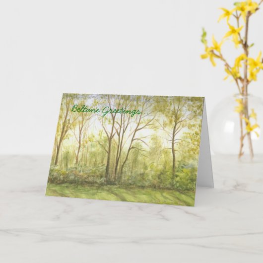 "Beltane Grüße " Karte (Gelbe Blume)