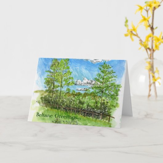 "Beltane Grüße " Karte (Gelbe Blume)