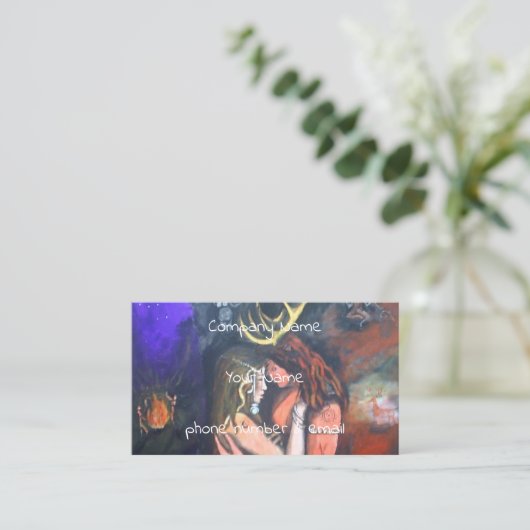 Beltane horned God and Goddess Visitenkarte (Stehend Vorderseite)