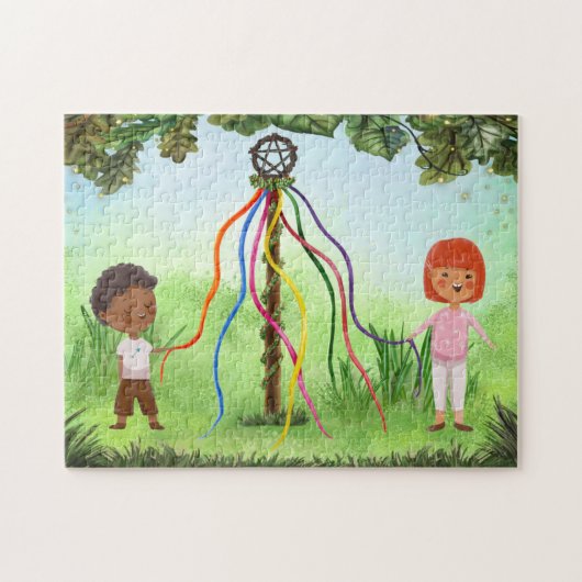 Beltane Kids Game Maypole Dance Puzzle (Horizontal)