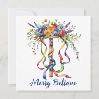 Beltane Maibaum Floral Sommerbeginn Sabbat Feiertagskarte