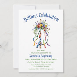 Beltane Maibaum Sommer Floral Sabbat Party Einladung