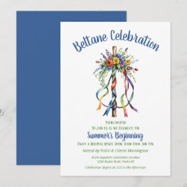 Beltane Maibaum Sommer Floral Sabbat Party Einladung