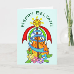 Beltane Mayday Maypole Wiccan Sabbat Holiday Karte