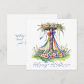 Beltane Maypole Floral Summer Begins Sabbat Feiertagskarte (Vorne/Hinten)
