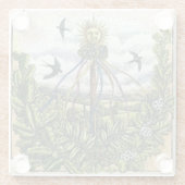 Beltane Maypole Glasuntersetzer (Rückseite)