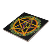 Beltane Maypole & Oak Blätter | Wiccan Altar Tile Fliese (Seite)