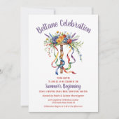 Beltane Maypole Summer Floral Sabbat Party Einladung (Vorderseite)