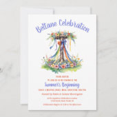 Beltane Maypole Summer Floral Sabbat Party Einladung (Vorderseite)