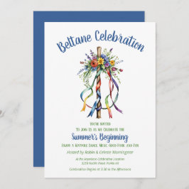 Beltane Maypole Summer Floral Sabbat Party Einladung