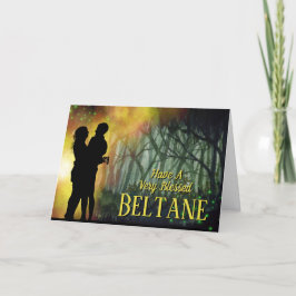 Beltane Night Couple im Wald Feiertagskarte