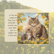 Beltane-Segen May Day Kitten Folklore Flachkarte