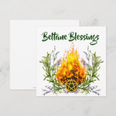 Beltane Segings Floral Fire Wiccan Feiertagskarte (Vorne/Hinten)