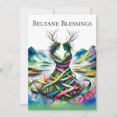 Beltane Segnungen Pagan Wiccan Flat Holiday Card Feiertagskarte (Vorderseite)