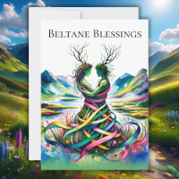Beltane Segnungen Pagan Wiccan Flat Holiday Card