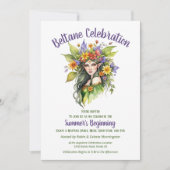 Beltane Sommerfee Blumen-Sabbat-Party Einladung (Vorderseite)
