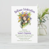 Beltane Sommerfee Blumen-Sabbat-Party Einladung (Stehend Vorderseite)