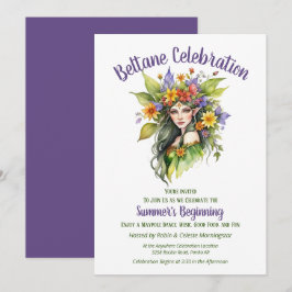 Beltane Sommerfee Blumen-Sabbat-Party Einladung