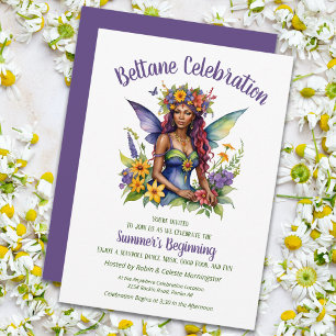 Beltane Sommerfee Blumen-Sabbat-Party Einladung