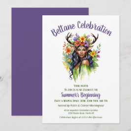 Beltane Sommerfee Floral Sabbat-Party Einladung