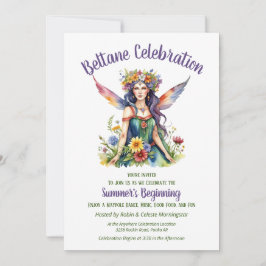 Beltane Sommerfee Florale Sabbat-Party Einladung