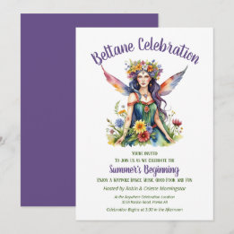 Beltane Sommerfee Florale Sabbat-Party Einladung