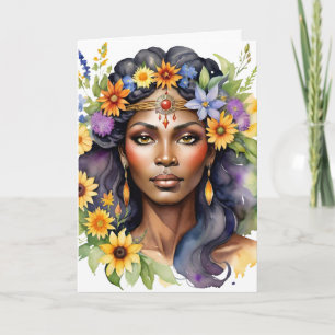 Beltane Sommergöttin Floral Wicca Sabbat Feiertagskarte
