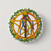 Beltane Star Wiccan Holiday Maypole Button (Vorderseite)