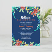 Beltane Summer Blume Wicca Watercolor Blue Einladung (Stehend Vorderseite)