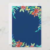 Beltane Summer Blume Wicca Watercolor Blue Einladung (Rückseite)