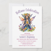 Beltane Summer Fairy Floral Sabbat Party Einladung (Vorderseite)