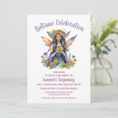 Beltane Summer Fairy Floral Sabbat Party Einladung (Stehend Vorderseite)