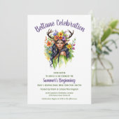 Beltane Summer Fairy Floral Sabbat Party Einladung (Stehend Vorderseite)