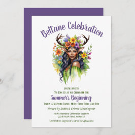 Beltane Summer Fairy Floral Sabbat Party Einladung