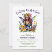 Beltane Summer Fairy Floral Sabbat Party Einladung (Vorderseite)