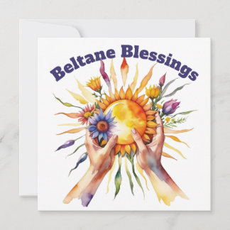 Beltane Summer Floral Sun Sabbat Blessings Feiertagskarte