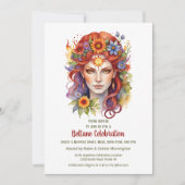 Beltane Summer Goddess Floral Sabbat Party Einladung (Vorderseite)