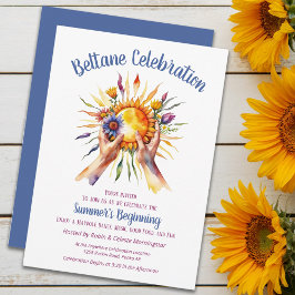 Beltane Summer Sun Floral Sabbat Party Einladung