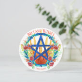 Beltane Wiccan Pentagramm Fire & Summer Blume Feiertagskarte (Stehend Vorderseite)