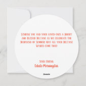 Beltane Wiccan Pentagramm Fire & Summer Blume Feiertagskarte (Rückseite)