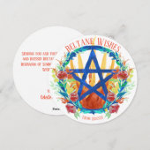 Beltane Wiccan Pentagramm Fire & Summer Blume Feiertagskarte (Vorne/Hinten)
